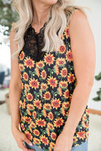 Load image into Gallery viewer, Seeking Sunflowers Lace Tank
