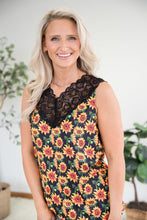 Load image into Gallery viewer, Seeking Sunflowers Lace Tank
