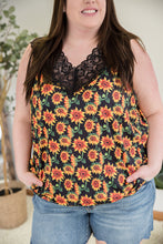 Load image into Gallery viewer, Seeking Sunflowers Lace Tank
