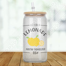 Load image into Gallery viewer, Ice Cold Lemonade Frosted Glass Glass Can
